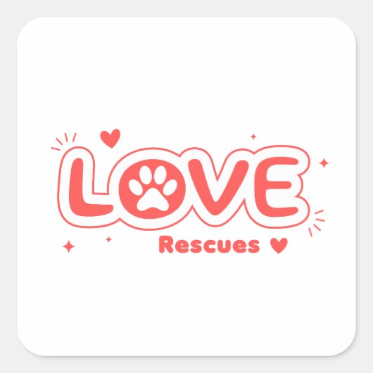 OWRAssist Love Rescues Vierkante Sticker (Voorkant)