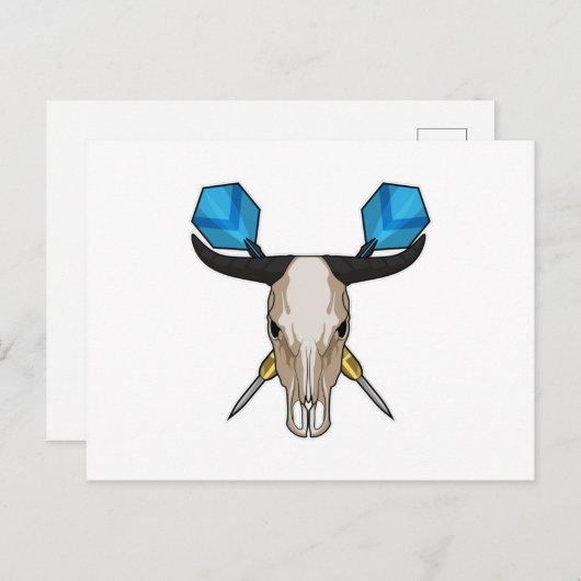Ox in Darts met Dart Briefkaart (Voorkant / Achterkant)