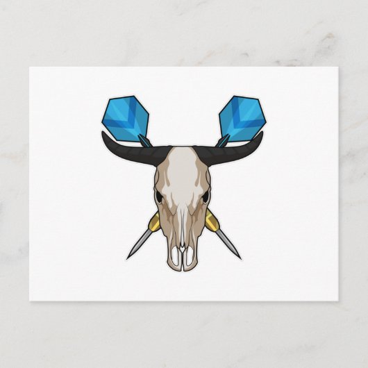 Ox in Darts met Dart Briefkaart (Voorkant)