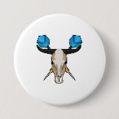 Ox in Darts met Dart Ronde Button 7,6 Cm (Voorkant)