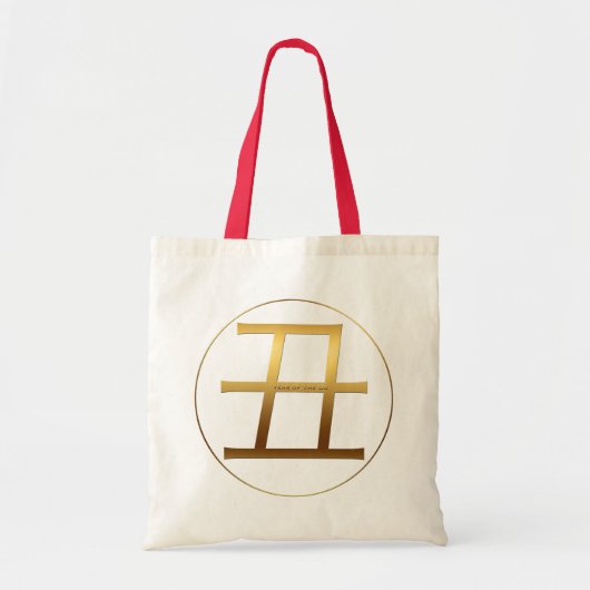 OX Jaar Goud met reliëfdruk Symbool Canvas tas (Voorkant)