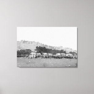 Ox-treinen tussen Sturgis en Deadwood Photograp Canvas Afdruk