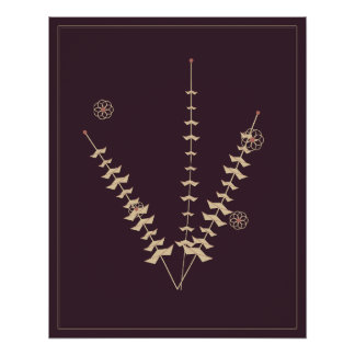 Oxblood Botanische Studie Vintage Bloemenposter Perfect Poster
