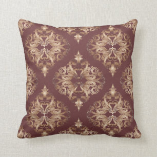 Oxblood en Copper Deluxe Damask Kussen