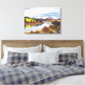 Oxbow Bend Grand Teton's Canvas Afdruk (Insitu (Slaapkamer))