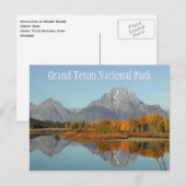 Oxbow Bend, Mount Moran Reflection Grand Teton NP Briefkaart (Voorkant / Achterkant)