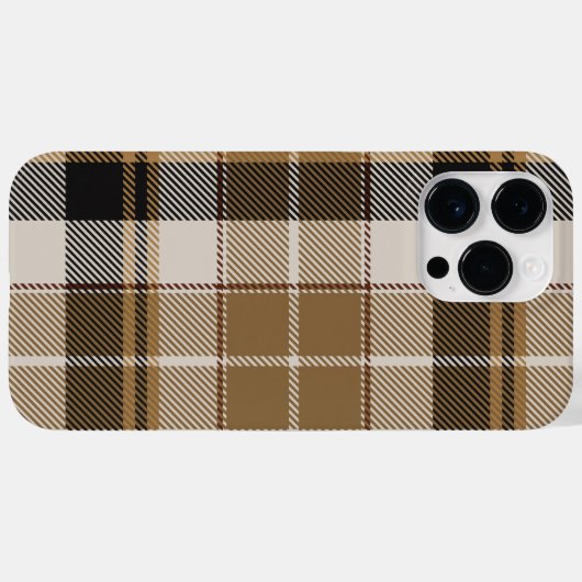 Oxford Black en Tan Plaid Case-Mate iPhone Case (Achterkant (horizontaal))