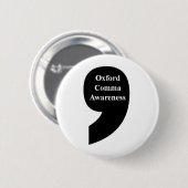 Oxford Comma Awareness Button (Voorkant /achterkant)