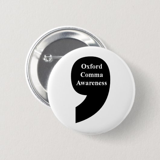 Oxford Comma Awareness Button (Voorkant /achterkant)