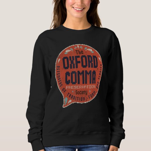 Oxford Comma Engelse Grammatica Trui (Voorkant)