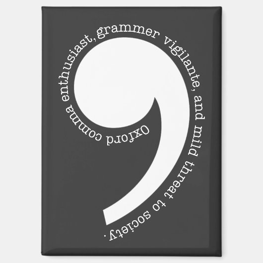 Oxford Comma Enthusiast Magneet (Voorkant)