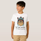 Oxford comma lama grammatica nerd zwarte tekst spi t-shirt (Voorkant volledig)