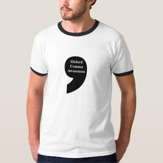 Oxford Comma Mannen T-Shirt (Voorkant)