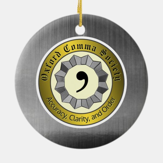 Oxford Comma Society Keramisch Ornament (Achterkant)
