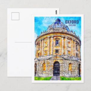 Oxford Engeland Beroemde Reisplaats Waterverf Briefkaart
