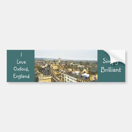 Oxford, Engeland, High St Uitzicht, gewoon briljan Bumpersticker (Voorkant)