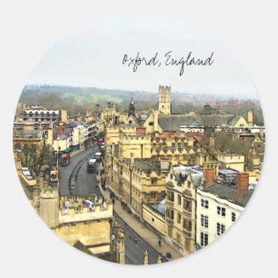 Oxford, Engeland, High St Uitzicht Ronde Sticker