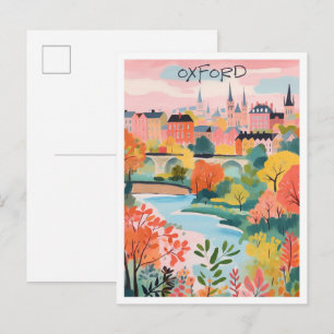Oxford Engeland Vintage Reis Kunst Briefkaart