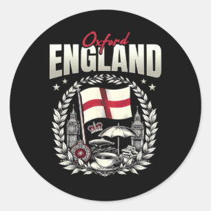 Oxford Engeland Vlag Souvenir Oxford Vakantie Ronde Sticker