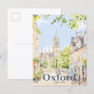 Oxford Engeland Waterverf reisillustratie Briefkaart