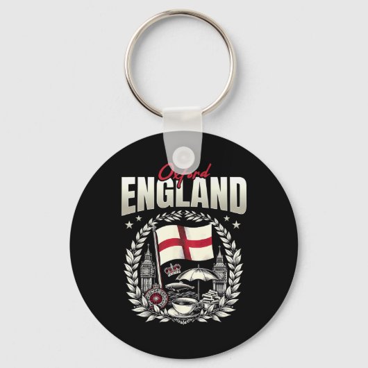 Oxford England Flag Souvenir Oxford Vacation  Sleutelhanger (Voorkant)