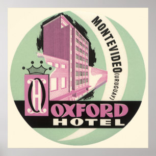 Oxford Hotel, Montevideo, Uruguay, Oude Reisposter Poster