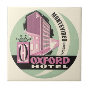 Oxford Hotel, Montevideo, Uruguay, Oude Reisposter Tegeltje