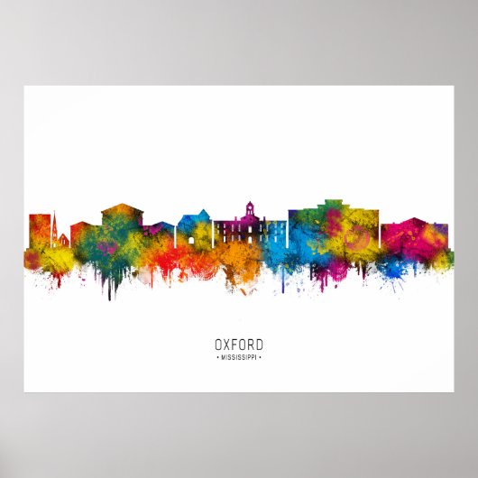 Oxford Mississippi Skyline Poster (Voorkant)