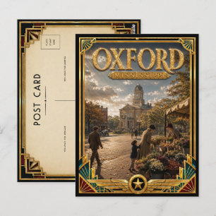Oxford Mississippi Vintage Art Deco Gouden Tijdper Briefkaart