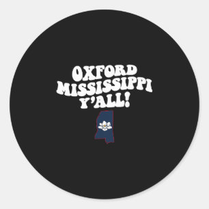 Oxford Mississippi Y'all Ms Zuidelijke Vakantie Ronde Sticker