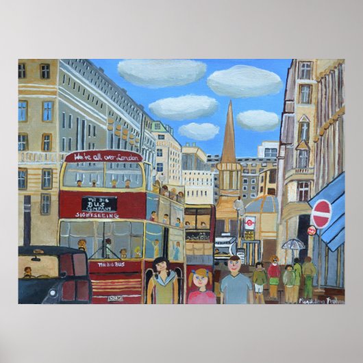 Oxford Street Londen Poster (Voorkant)