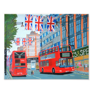 Oxford Street - Queen Dimond Jubilee Foto Afdruk