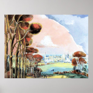 Oxford Tijdens de Ward schildert Paul Nash Poster