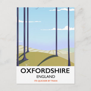 Oxfordshire vintage stijl reisposter briefkaart