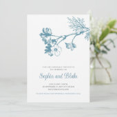 Oxley Green Flowers Faire-part de mariage (Debout devant)