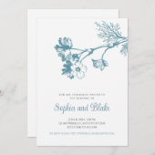 Oxley Green Flowers Faire-part de mariage (Devant / Derrière)