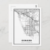 Oxnard-kaart Briefkaart (Voorkant / Achterkant)