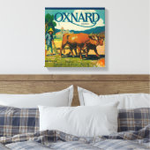 Oxnard Oranje LabelOxnard, CA Canvas Afdruk (Insitu (Slaapkamer))