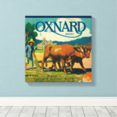 Oxnard Oranje LabelOxnard, CA Canvas Afdruk (Insitu (Houten vloer))
