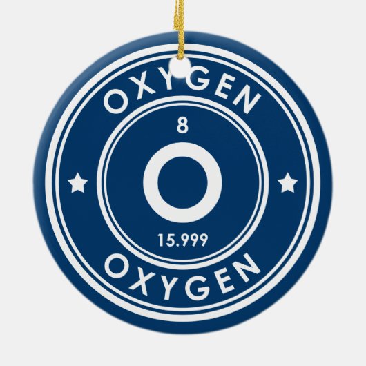 Oxygeen Element Blue Ceramic Ornament (Achterkant)