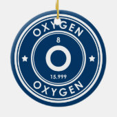 Oxygène Élément Bleu Ornement en céramique (Dos)