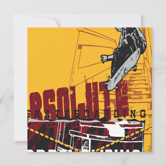 Oxygentes Skateboard Invitation Kaart (Voorkant)