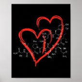 Oxytocin Molecules Heart Love Valentines Day Scien Poster (Voorkant)
