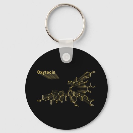 Oxytocine Hormone Structureel chemisch formule gou Sleutelhanger (Voorkant)