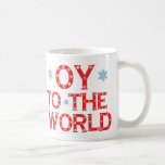 OY dans la tasse de vacances du monde<br><div class="desc">Tasse drôle et de fête OY d'humour de vacances au monde avec les flocons de neige bleus</div>