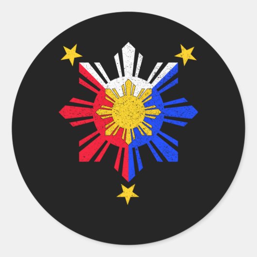 Oy Filio Philipe Flag Sun Ronde Sticker (Voorkant)