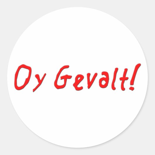 Oy Gevalt! Ronde Sticker (Voorkant)