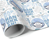 Oy to world Funny Musk Hanukkah Blue Menorah Cadeaupapier (Rol Hoek)