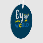 Oy to world, grappig Happy Hanukkah Ornament (voorkant)