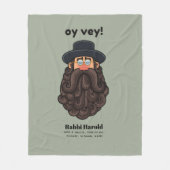 OY VEY! Funny RABBI Peronalized Fleece Deken (Voorkant)